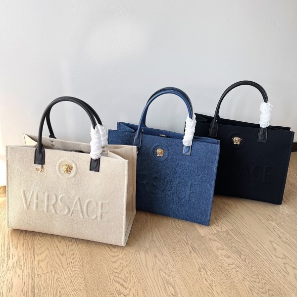 versace la medusa tote购物袋 范思哲度假风帆布手提包 去旅行吧!